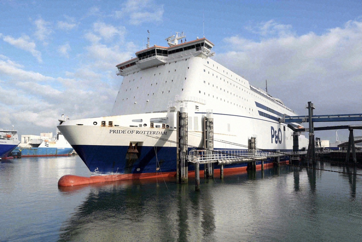 P&O-færgen Pride of Rotterdam i havnen i Rotterdam, udgangspunktet for ruten til Hull.